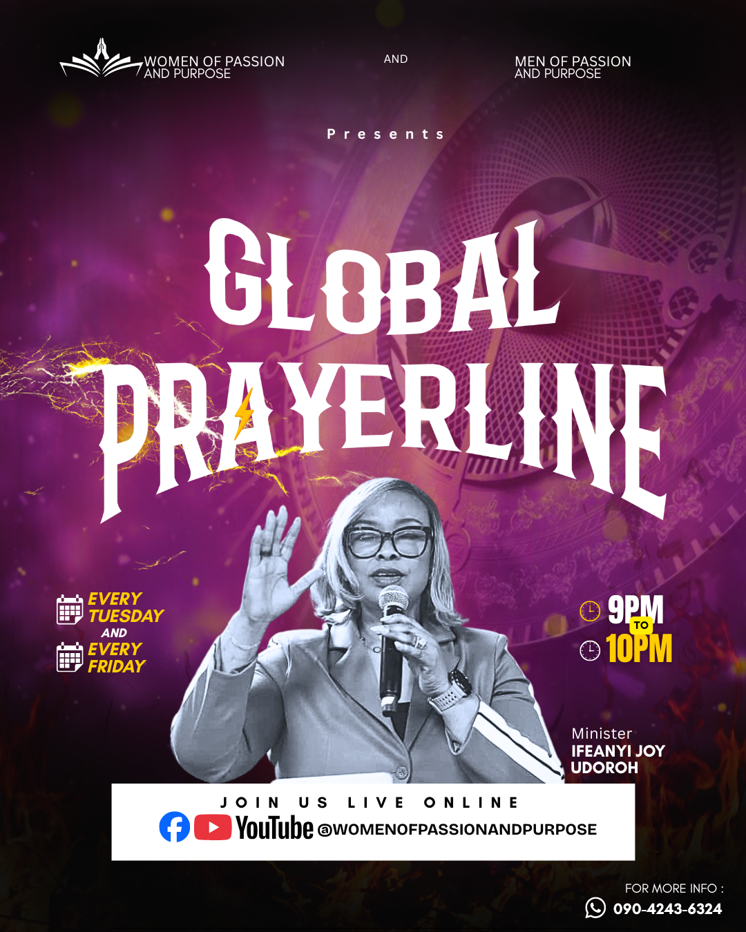 JOIN US EVERY TUESDAY AND FRIDAY FOR GLOBAL PRAYERLINE WITH MIN.IFEANYI JOY UDOROH